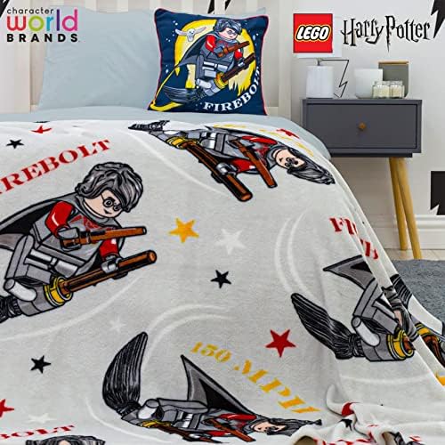 Harry Potter Official Licensed LEGO® Gryffindor Fleece Blanket | Super Soft Warm Throw | Perfect for Home, Bedroom, Sleepovers & Camping | LEGO® Design| Character World Brands