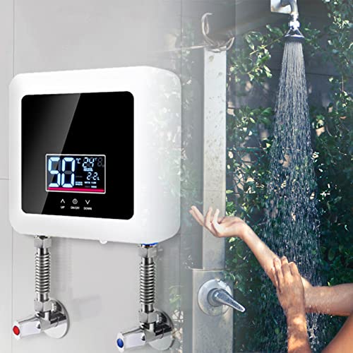 7500W Chauffe-eau électrique instantané pour douche, Chauffe-eau électrique sans réservoir sous évier, mini chauffe eau instantané portable, Chauffe de 30°C à 55°C, Panneau DEL – Image 8