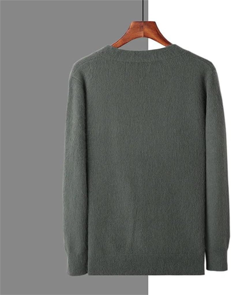 Solid Mink Cashmere Men's Cardigan Sweater Casual Simple Knit Cardigan Long Sleeved Jumper