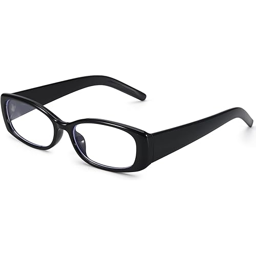 Rectangle Blue Light Glasses for Women Office-Siren Anti Eye Strain UV Protection Fake Glasses with Clear Lens