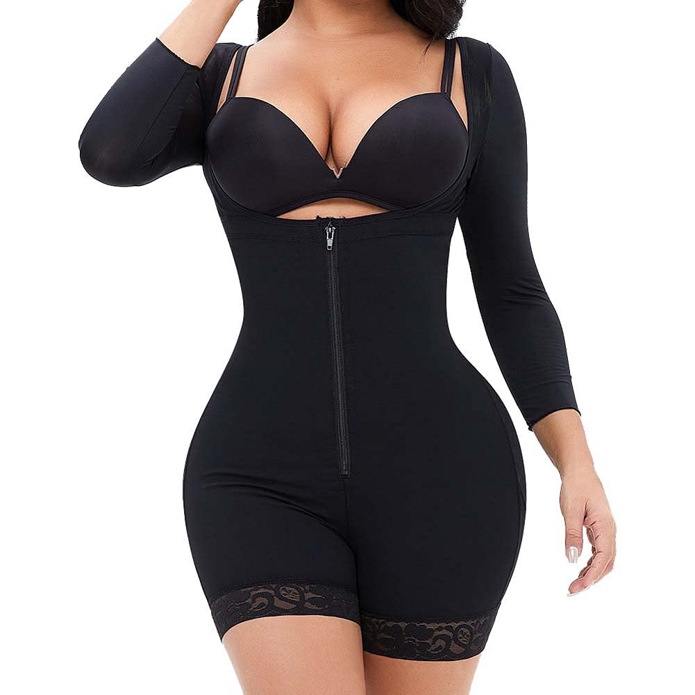 XYNSNDB Body z długim rękawem dla kobiet Wyszczuplający brzuch Butt Lifter Plus Size Body wyszczuplają talię