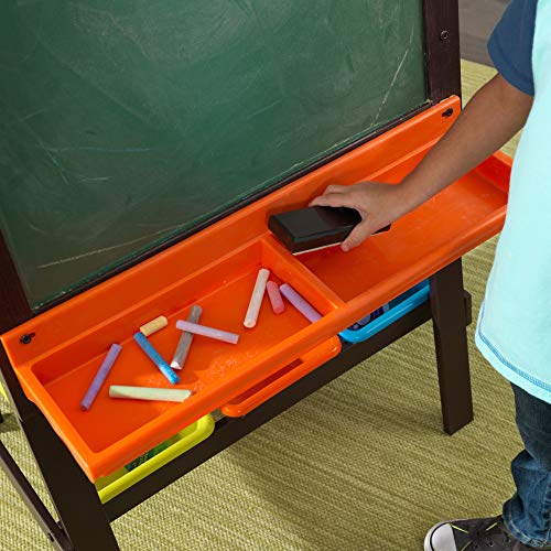 Kidkraft Wooden Storage Easel With Dry Erase And Chalkboard Surfaces, Children's Art Furniture - Espresso, Gift For Ages 3+ 25.2 X 23.2 X 47.6 #TOP4