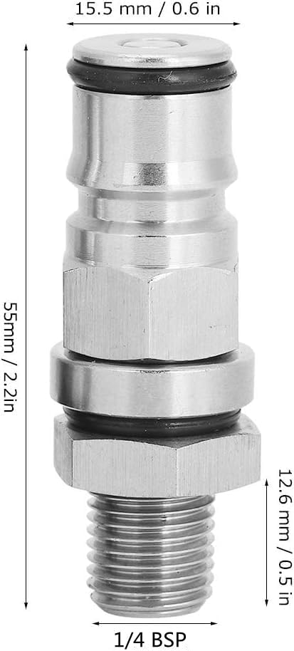 Semfeil Brew Homebrew 304 Stainless Steel Corny Keg 1/4’’ BSP Ball Lock Post Bulkhead with Poppets 19/32
