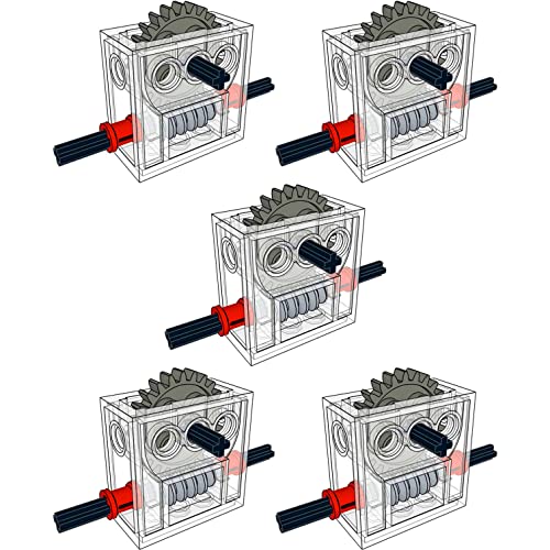 Image of SEEMEY 5 Sets Technic Parts Assembly Gearbox Compatible with Part 6588 | Variable Speed, Steering Device, Trans-Clear