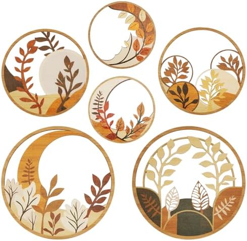 OT-NVWOZR 6 piezas de decoración de pared bohemia, arte de madera...