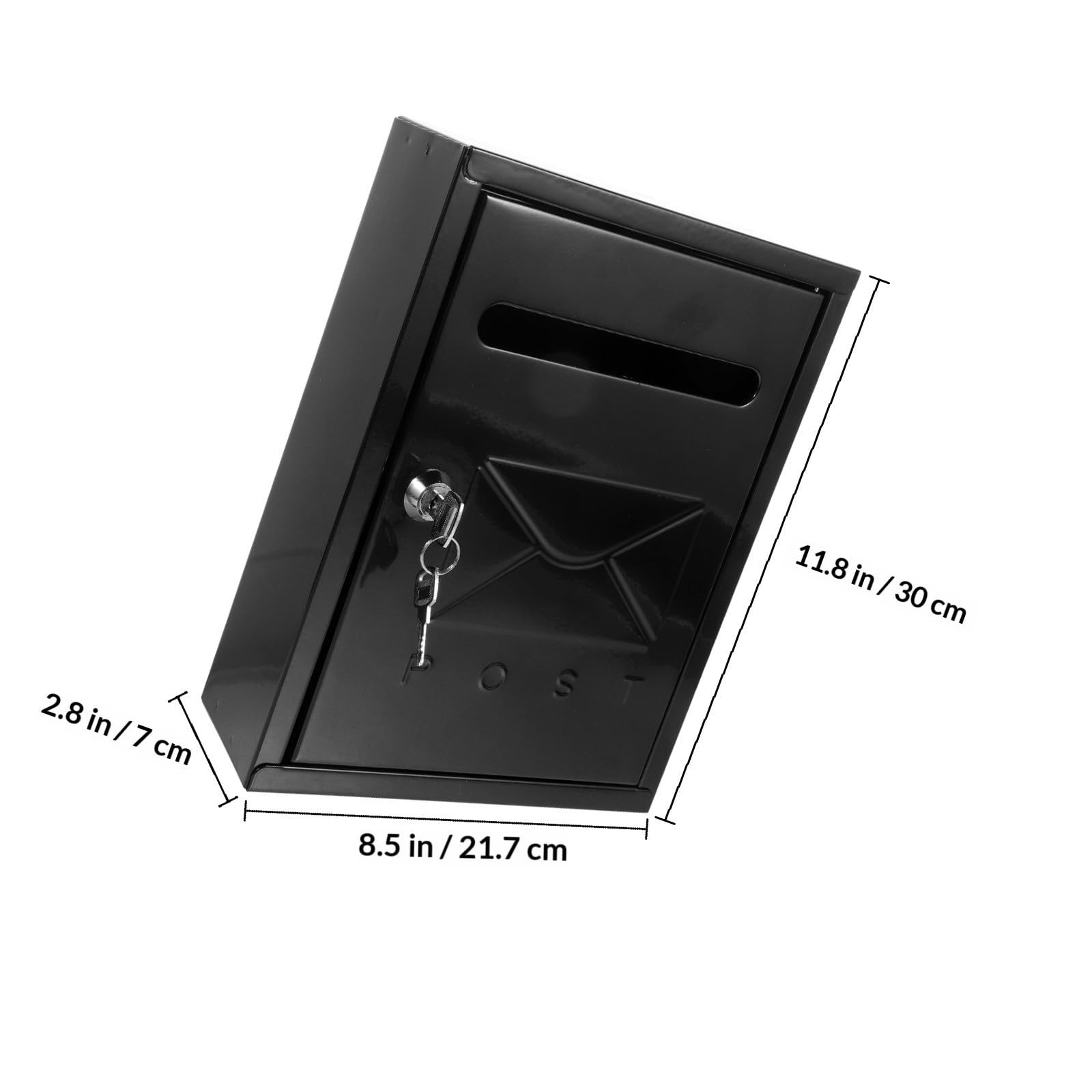 Buzón de Pared Vintage con Cerradura, Hierro, Negro para Hogar