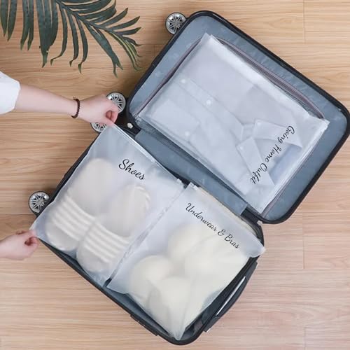 Image of Pop Resin 20 Pack Pouches Frosted Bag with 2 Sheets of Clear Hospital Bags Stickers for Labor and Diaper Maternity Essentials 13.78 x 15.74 Inch Hospital Bag for Mommy Dad Newborn Baby Diaper Bag