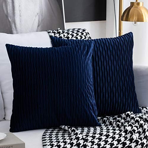 Cushion Covers Set of 2 Decorative Rectangular Square Pillow Case Velvet Modern Pillow Covers for Couch Bed Sofa Chair Bedroom Living Room
