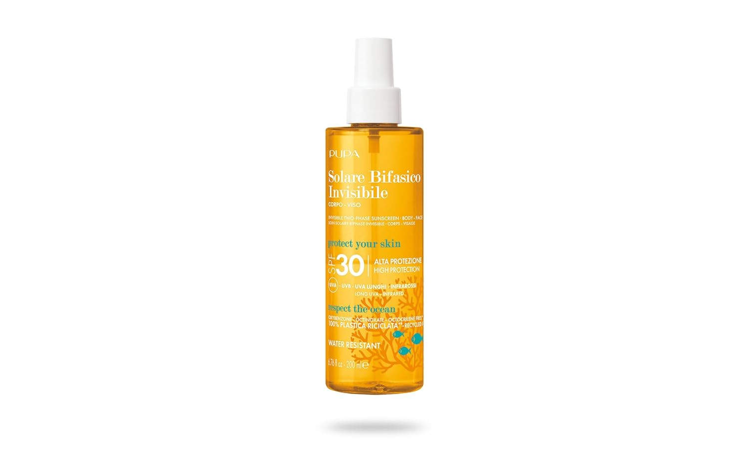 PUPA Milano Multifunction Invisible Water Resistant Sunscreen Spray SPF 30 - Fresh And Pleasant Scent - Stimulate The
