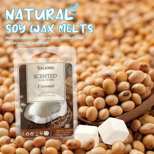 SALKING Summer Scented Wax Melts, Soy Wax Melts Gift Set, Wax Cubes/Tarts for Warmer - Ocean Breeze, Coconut, Mojito, Vanilla Ice Cream, Pineapple, Watermelon, Pink Sands, Night, 8x2.6 oz - Thumbnail 2