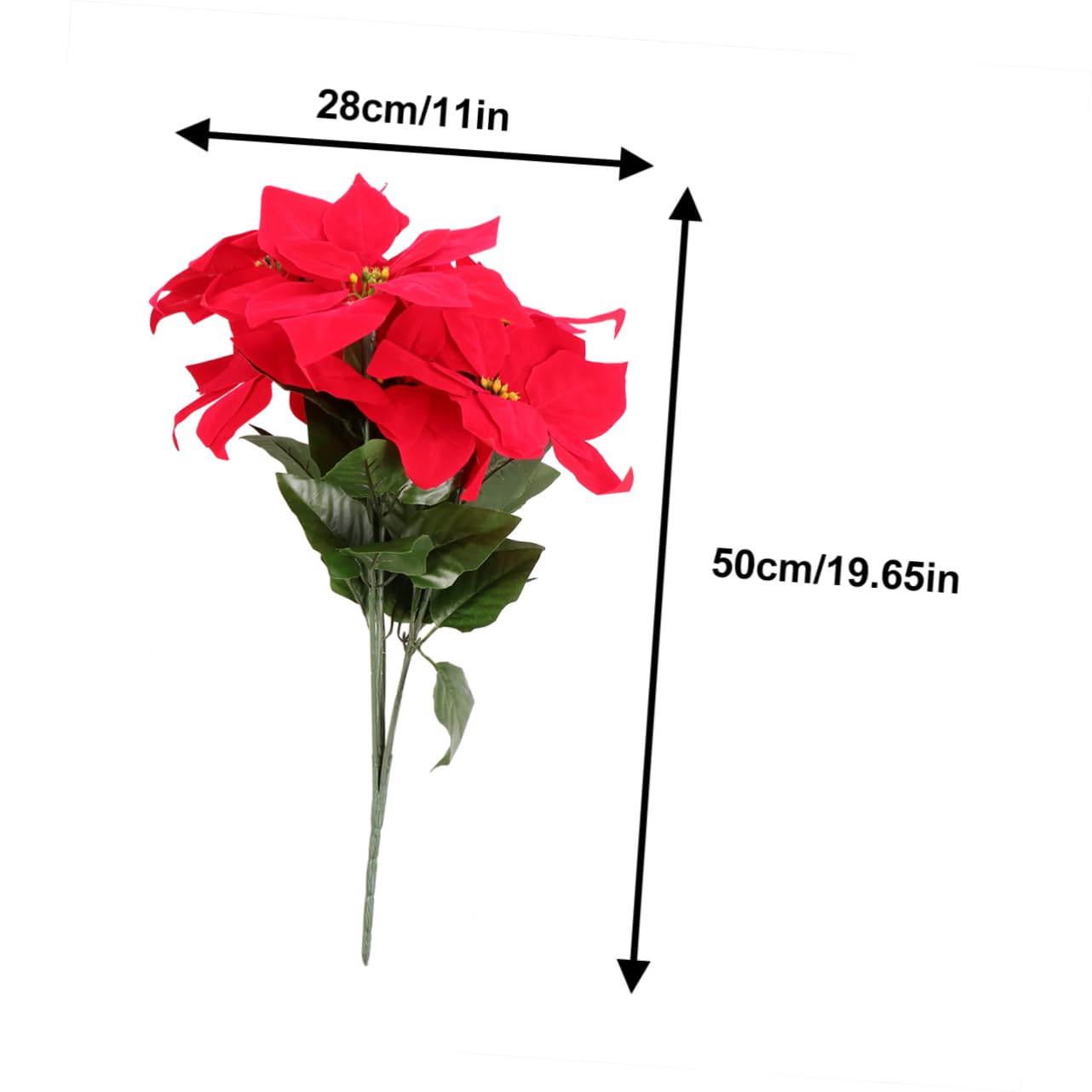 Amosfun 2 Piezas Ramo Artificial de Flor de Roja para Decoración Navideña Flores para Fiestas y Arreglos de Navidad