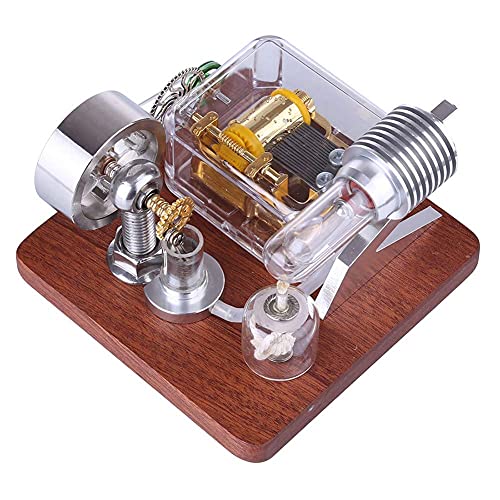 Boîte à musique Modèle de moteur Stirling Modèle de vapeur Moteur à la vapeur Moteur de combustion externe Physique Science et éducation Cadeau d'anniversaire, Cadeau d'expérimentation physique for ad Cover