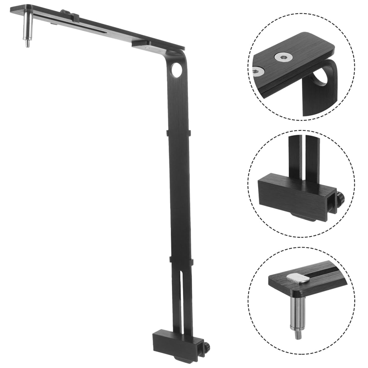 Kisangel Lichthalterhalterung Für Aquarien 2er-pack Aquarien-lichtständer Klemmstil Für Lampe Stabiles Aluminium Schwarz Für Wasserpflanzen