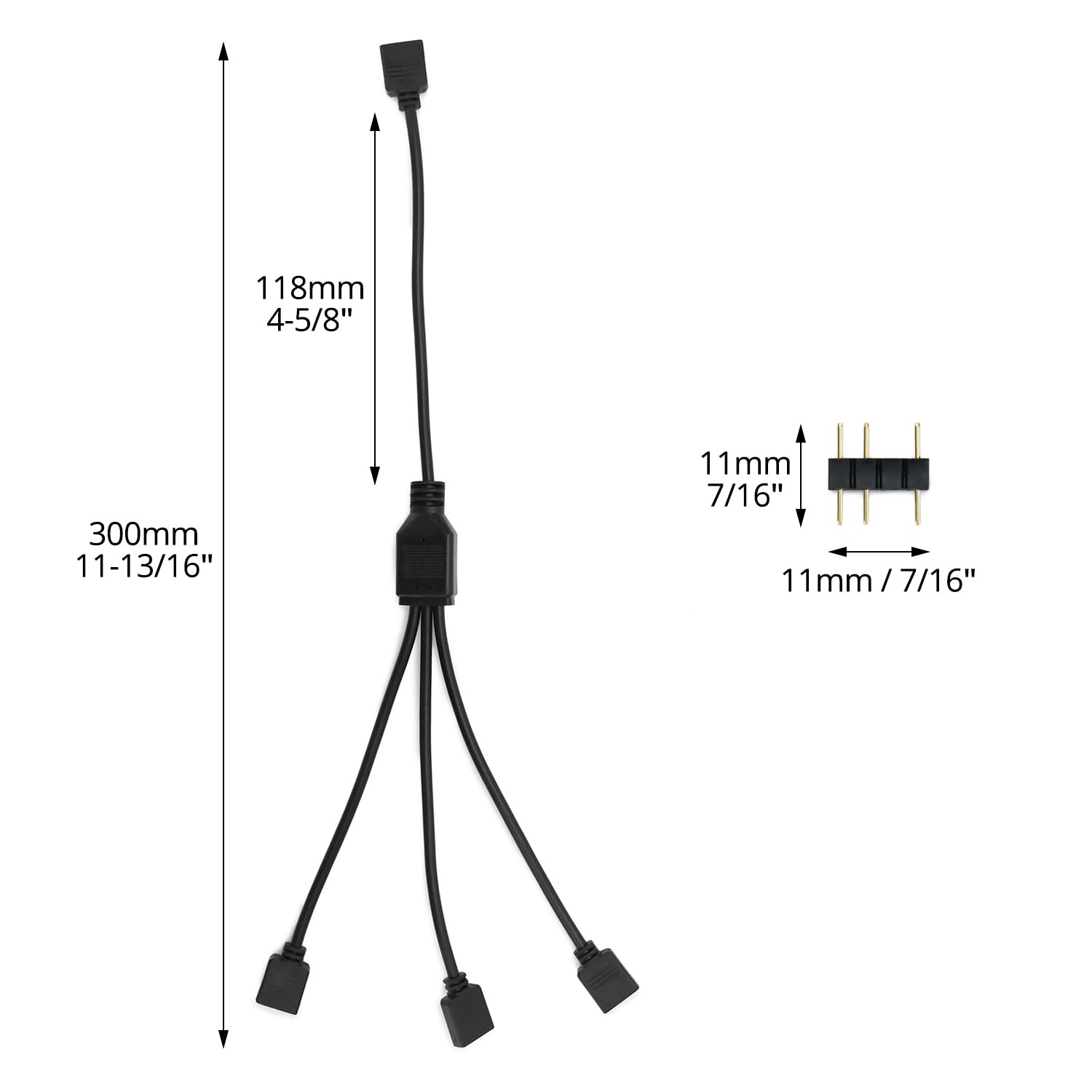 QWORK 2 Pièces câble répartiteur ARGB 5 V 3 broches 30 cm pour ventilateur PC