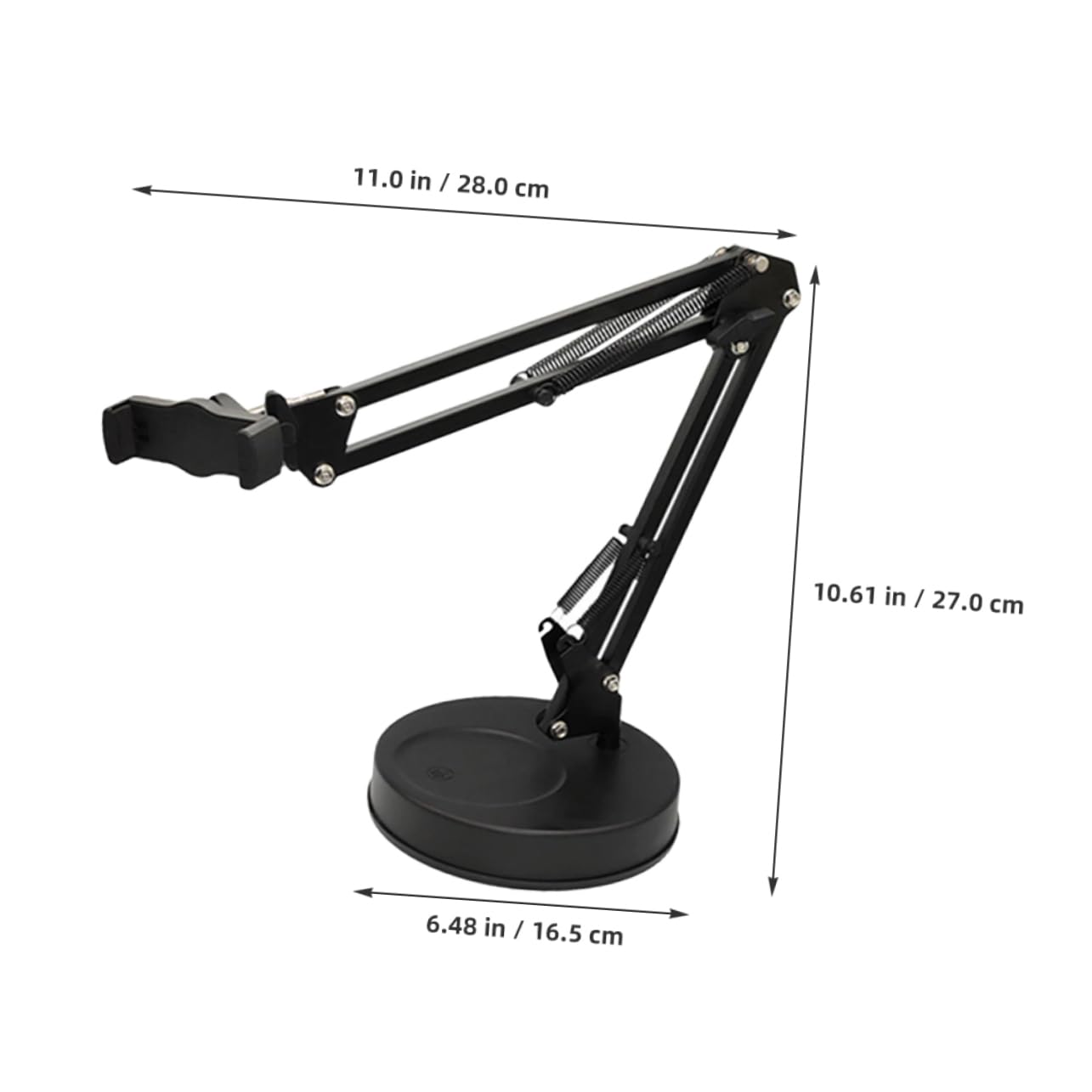 Soporte Extensible para Teléfono Móvil Soporte para Teléfono Móvil para Escritorio Estable Regulación Adaptable para Videografía y Fotografía en Negro