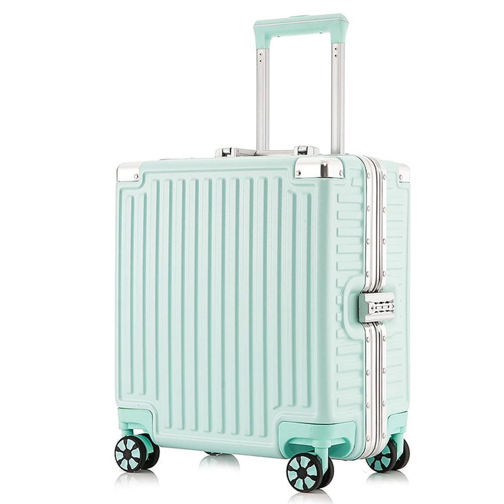 Maleta de Mano rígida con Marco de Aluminio, Maleta rígida aprobada por aerolíneas con Ruedas giratorias, Maleta de Viaje sin Cremallera, Maletas rígidas Ligeras con Ruedas (Verde-