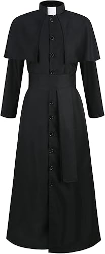 Colorful House Disfraz de sacerdote para adultos, traje de monje sacerdote para hombre