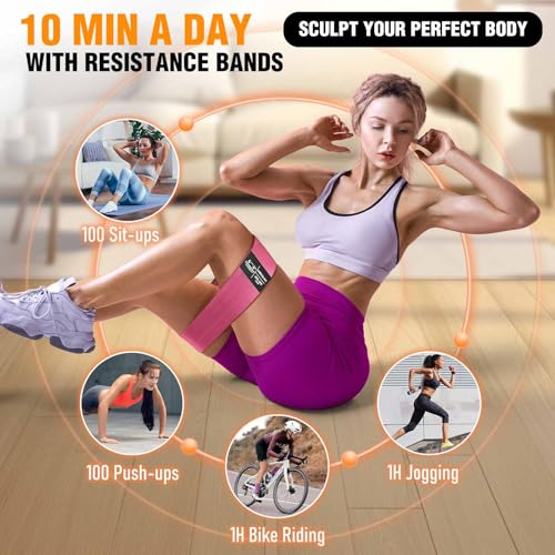 image for COOBONS FITNESS Fabric Resistance Bands for Working Out - Exercise Ban