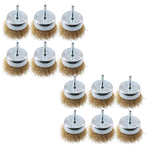 Brosse fils d'acier revêtus laiton 75mm décapant rouille pour semoirs et dépose peinture lot x12