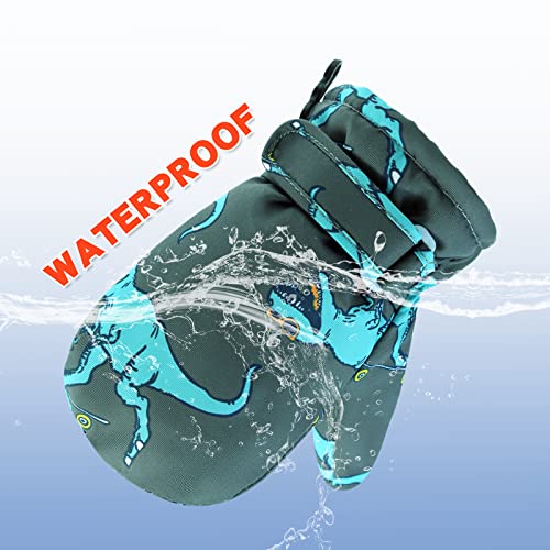 Image of BAVST Toddler Waterproof Mittens Fleece Lined Baby Boys Girls Winter Warm Glove Kids Snow Infant Ski Mitten for 3M-5T