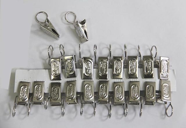 Pack of 20 Stainless Steel Small Curtain Hanging Bulldog Clips Clamps Pegs