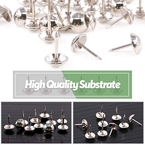 Keadic 300Pcs 7/16" (11Mm) Antique Upholstery Tacks Furniture Nails Pins Kit For Upholstered Furniture Cork Board Or Diy Projects - Silver #TOP4