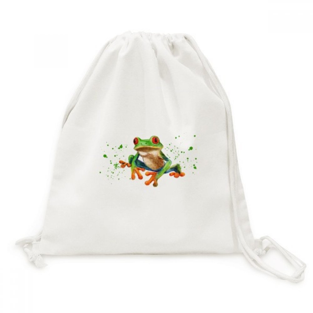 Sac de base grenouilles vertes toile drawstring backpack shopping voyage
