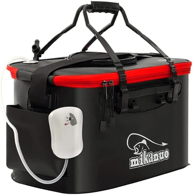 SYlive Living Fish Bucket - Cubo de pesca plegable, multifunción, cebos de peces vivos, contenedor de peces vivos para senderismo, camping