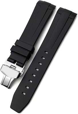EPANO 19mm 20mm 21mm Rubber Silicone Watchband Fit for Longines Conquest HydroConquest L3 Waterproof Watch Strap Pin/Folding buckle