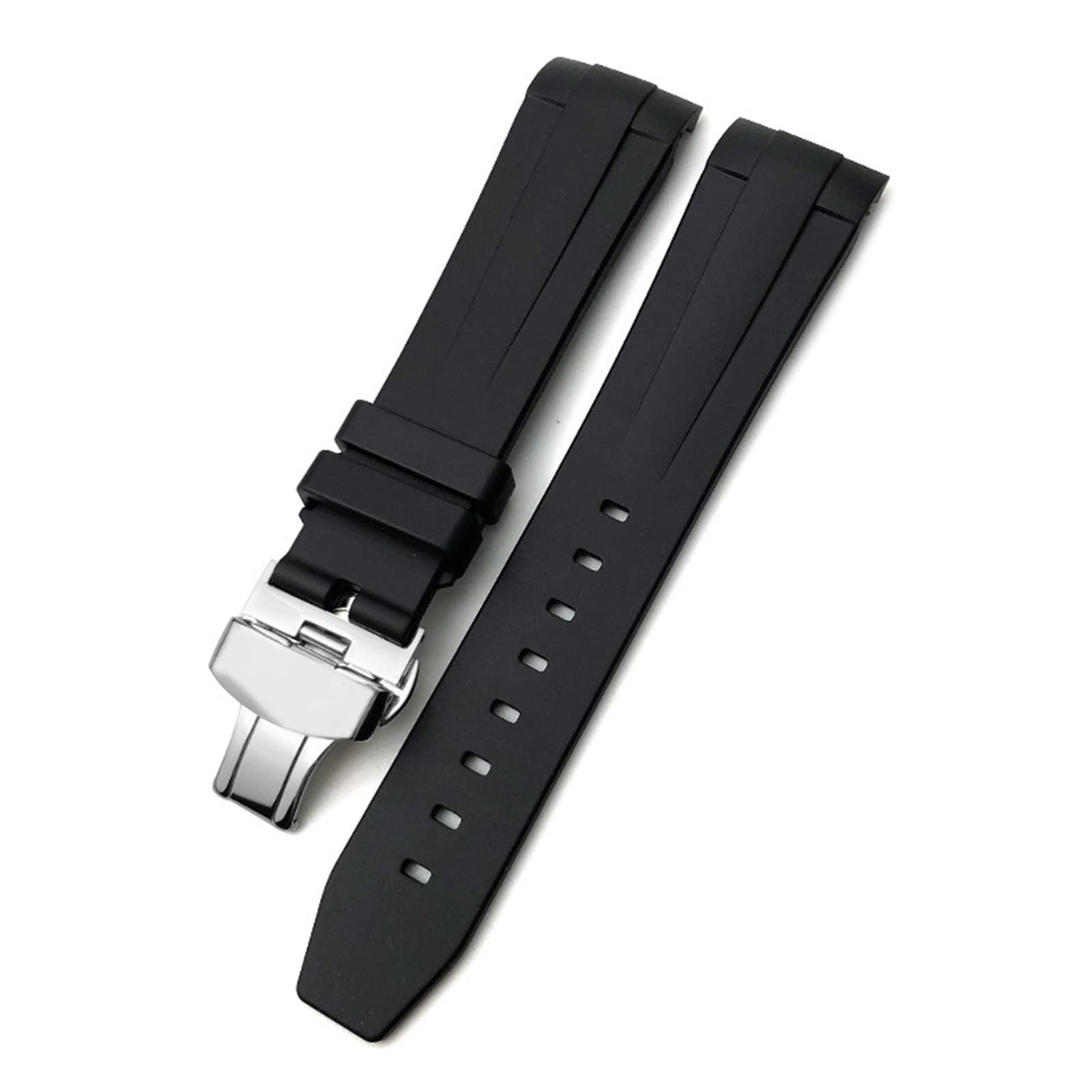 19mm 20mm 21mm Rubber Silicone Watchband Fit， For Longines Conquest HydroConquest L3 Waterproof Watch Strap Pin/Folding buckle