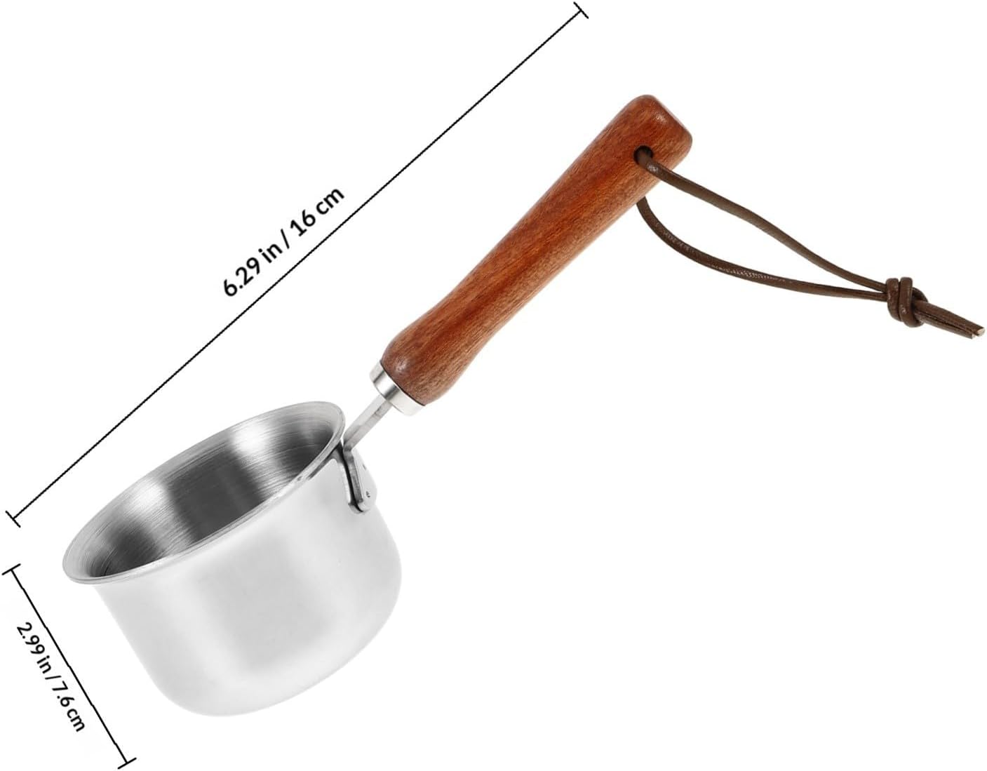 Ml Stainless Steel Creamer Pitcher with Handle, Wood Accent