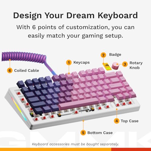 Image of Glorious Gaming GMMK 3: Custom Mechanical Gaming Keyboard, TKL 75%, Modular Seals, Doublehot PBT, Aluminium Switching Plate, 3-5 Pin Switches (Hot Swap), US QWERTY - White