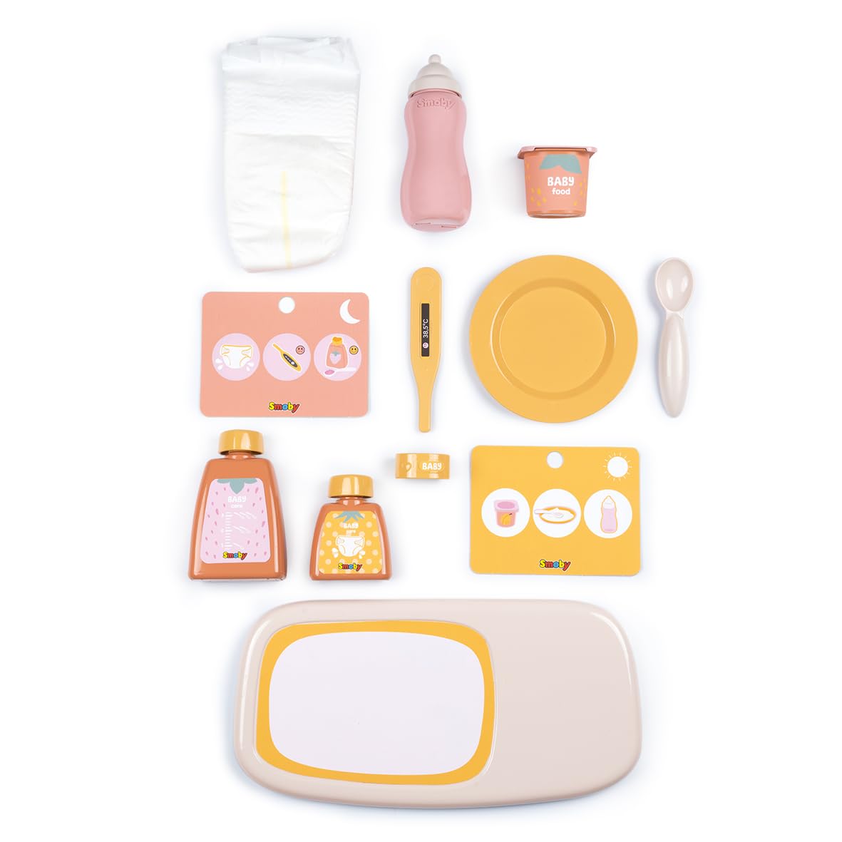 Smoby - Baby Nurse - Vanity - Mini Valise - Prendre Soin de Son Bébé - 13 Accessoires - Assiette, Biberon, Flacon de Crème, Pot de Yaourt Et Autres - A Partir de 3 Ans - Fabrication Française