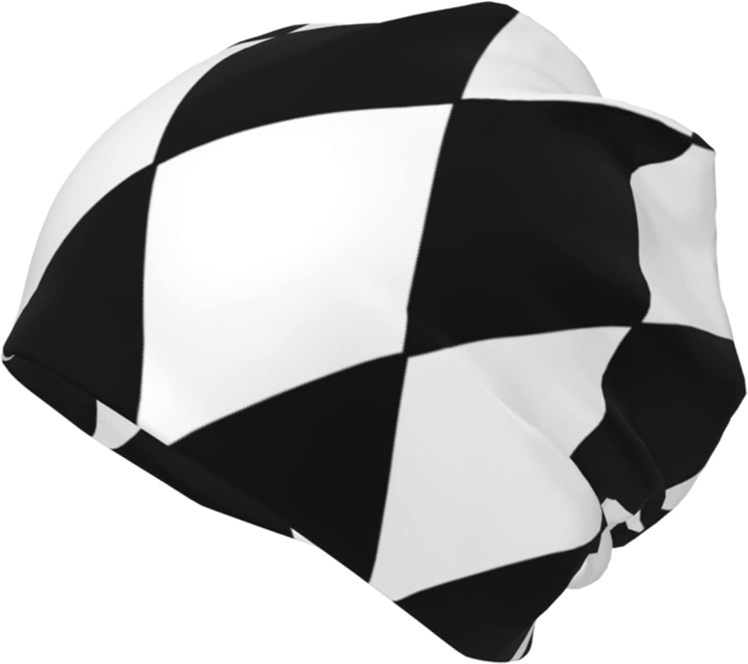 Harlequin Pattern Black and White Beanie Hat Skull Cap for Girls Boys Cap Daily Hat for Cycling Sport