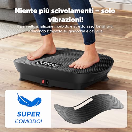 Merach Pedana Vibrante Dimagrante, Pedana Vibrante Silenziosa E Compatta Per Modellare Il Corpo E Rilassarsi, Con Comodo Cuscinetto In Silicone, Display A Led E Telecomando (Nero) - 7