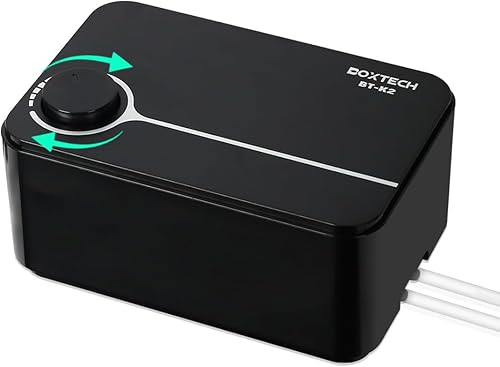 UPETTOOLS Bomba de aire para acuario, bomba de aire para pecera, ultra silenciosa, potente, aireador de burbujeador, 5 W 4 Lmin, salida doble