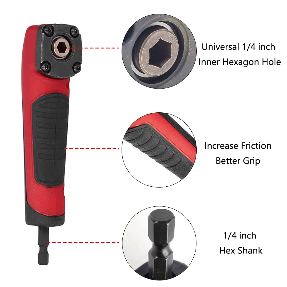 Right Angle Drill Attachment, 90 Degree Drill Adapter with Detachable Right Angle Drill Attachment, 90 Degree Drill Adapter with Detachable
