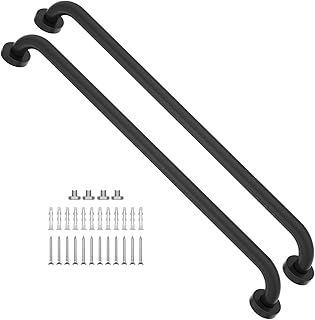 2 Pack 32 Inch Matte Black Shower Grab Bar, iMomwee Stainless Steel Bathroom Grab Bar, Bath Shower Balance Bar, Safety Hand Rail Support, Handicap Elderly Senior Assist Bath Handle (1.25" Diameter)
