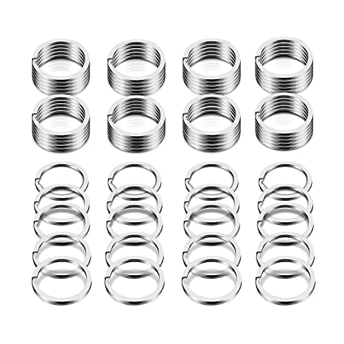 Handyman Crafts Flat Key Rings 1inch/25mm Metal Split Keyring for Keychain and Crafts Dog tag Rings for Collar (60PCS/Box)…