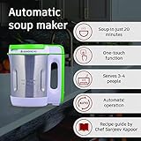 Wonderchef Automatic Soup Maker | 1.0 Litre | 800W Heater | SS Blades & Bowl (Jug) | Soup in just 20 mins | 2 Years Warranty | White, Green & steel