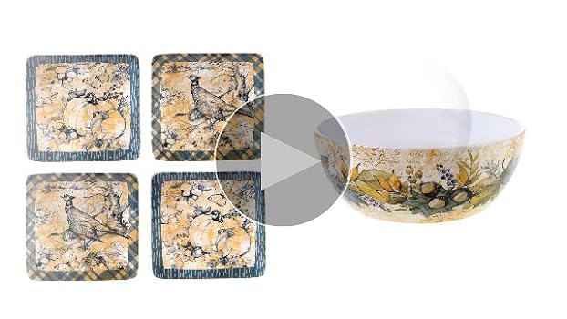 Amazon.com | Harvest Gatherings 16-Piece Ceramic Dinnerware Set