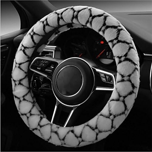 YAYUE Plush Stretch Steering Wheel Cover, Gray