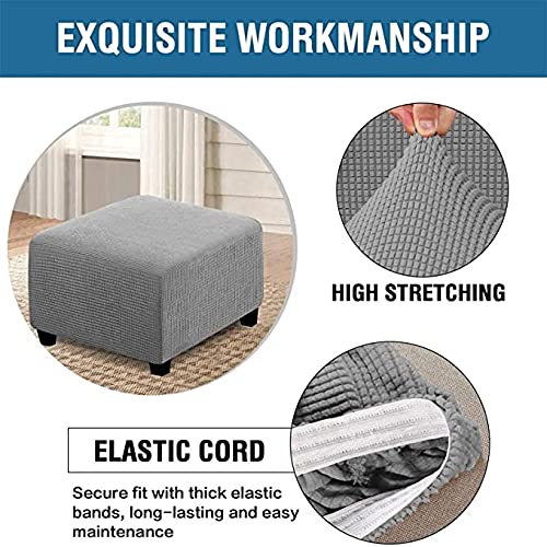 ZZDZW Hocker-Überzug Quadrat 2 Stück - Elastischer Bezug Für Hocker 30-38cm
