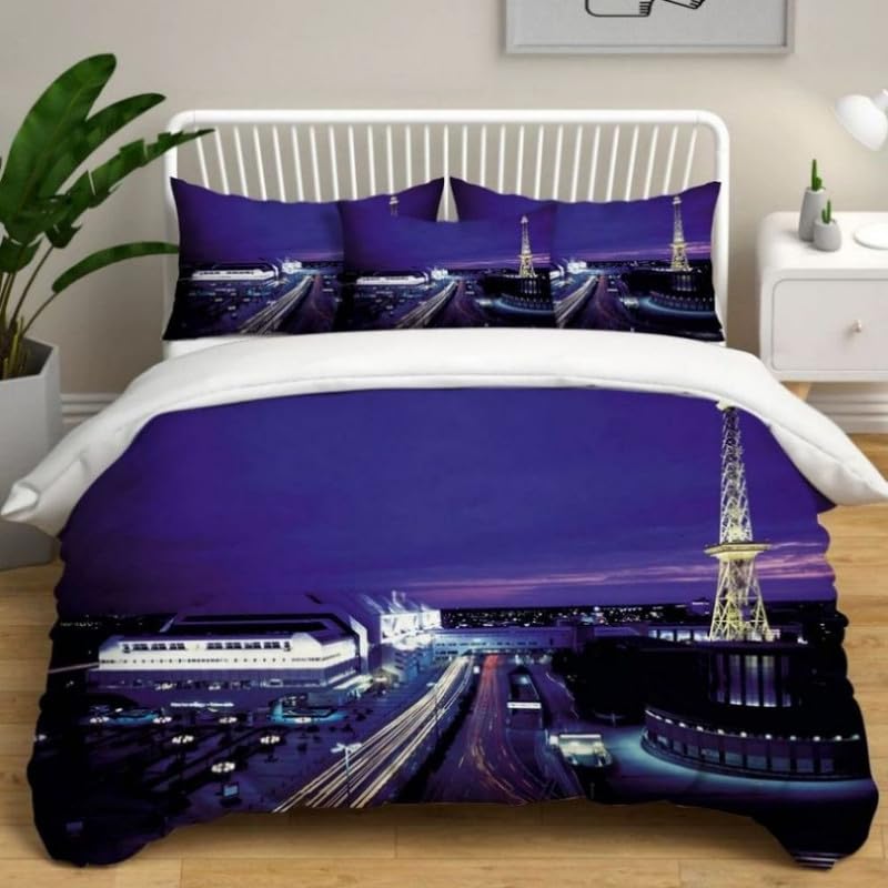 Parure de lit 240 x 260 marine avec housse de couette et taies