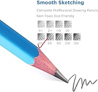 Vista 3 de HAIHAOMUM Lápices de dibujo para dibujar 4B, 12 lápices de dibujo artísticos profesionales para sombrear, dibujar y garabatear Lápiz de grafito