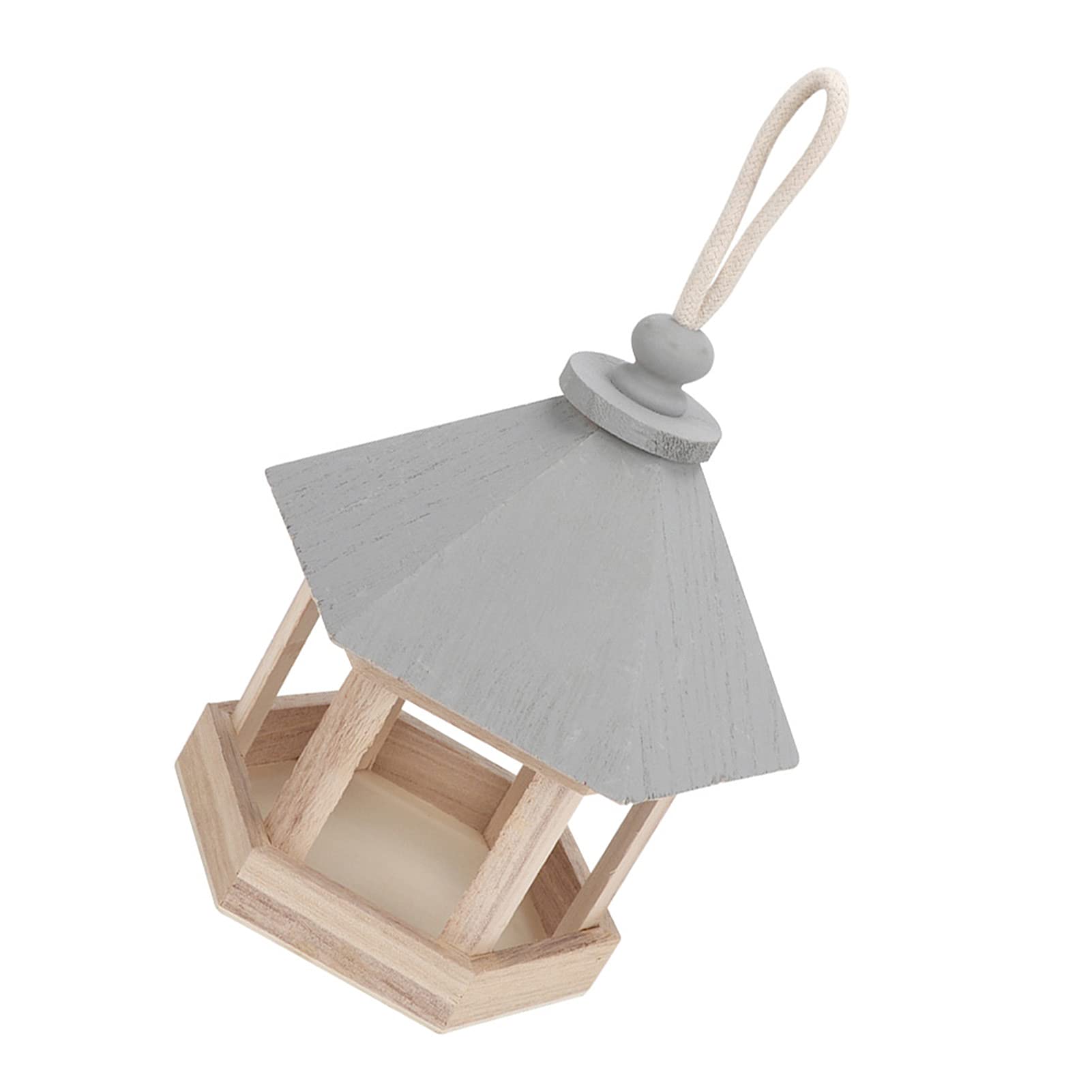 Comedero para pájaros de Madera, Comedero para Pájaros para Exteriores Comederos para Pájaros Colgantes de Madera Adornos de Nidos de Pájaros Comedero Colgante para Pájaros con Cuerda