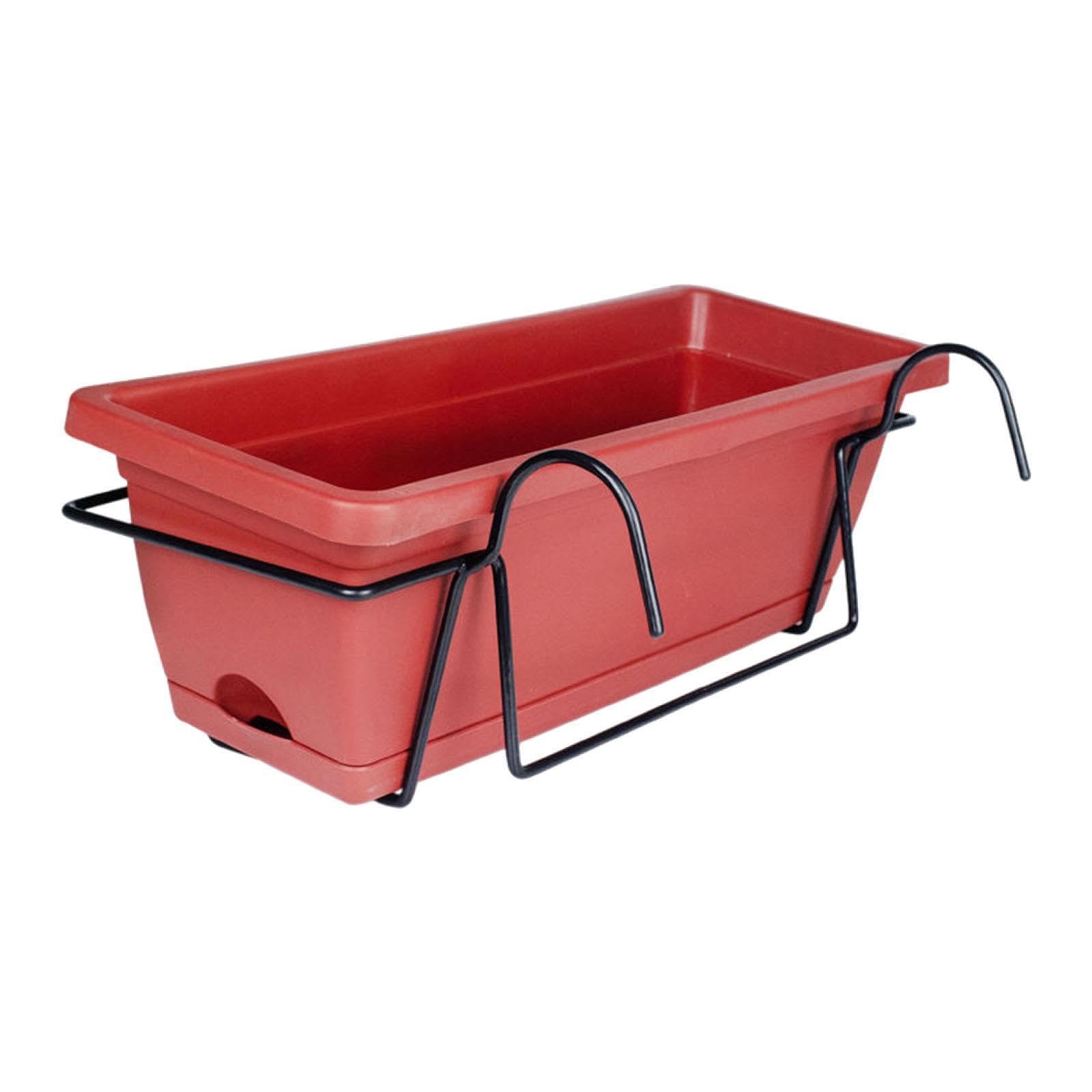 QUXVUIS Hanging Planter Vegetable Planting Pot With Tray Offers Attractive Solutions For Vegetable Gardening Featuring Removable Tray Planter Flower Plant Pot, red