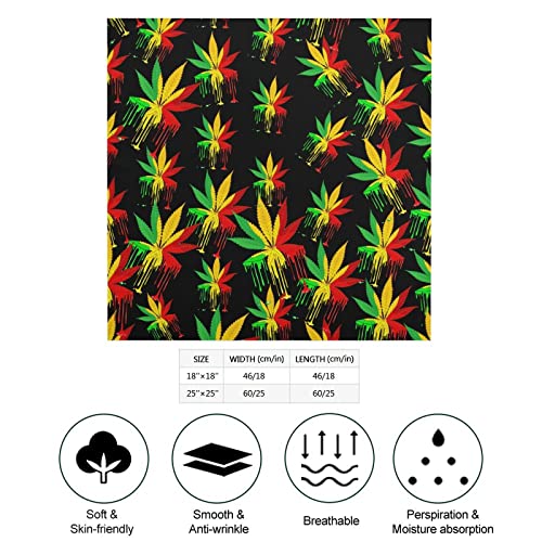 Dripping Reggae Weed Silk-Like Square Scarf Vintage Print Bandanas Soft Face Mask Handkerchiefs Headwear2