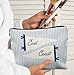 Elpwk East Coast Makeup Bag for Women, Nautical Coastal Striped Cosmetic Bags, Beach Lover Gifts, Blue Summer Beach East Coast Zipper Makeup Pouch for Purse