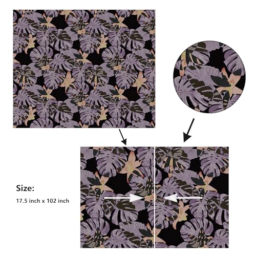 Black and Purple Tropical Wallpaper Floral Peel and Stick Wallpaper Botanical Countertop Contact Paper Vinyl Accent Wall Paper Roll Flower Wallpapers Mural Bedroom Bathroom Walls Cabinets by Wallderful - Image 7